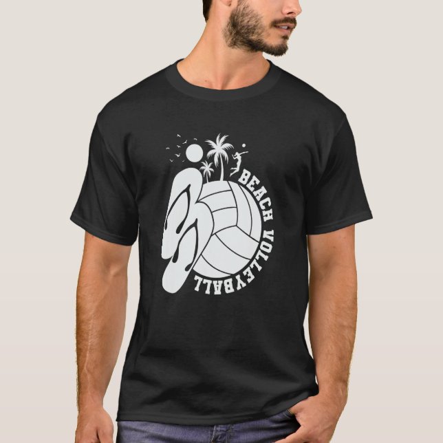Beach Volleyball Flinflip flops Tofflor T Shirt (Framsida)