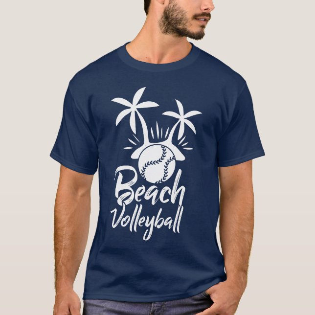 Beach Volleyball Game Serve Sports Spike Volleybal T Shirt (Framsida)