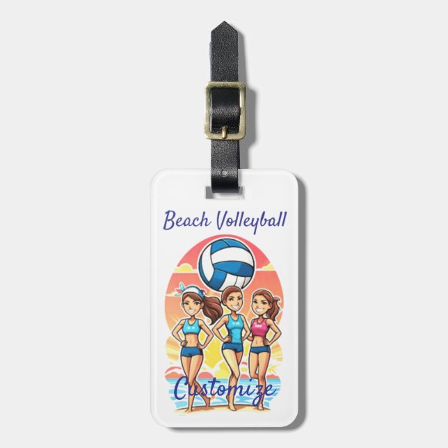 Beach Volleyball Girls Thunder_Cove Bagagebricka (Vertikal Framsida)