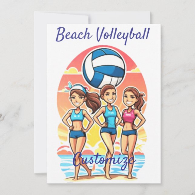 Beach Volleyball Girls Thunder_Cove Inbjudningar (Framsida)