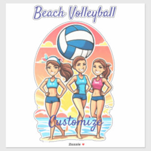 Beach Volleyball Girls Thunder_Cove Klistermärken