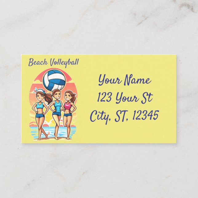 Beach Volleyball Girls Thunder_Cove Visitkort (Baksida)