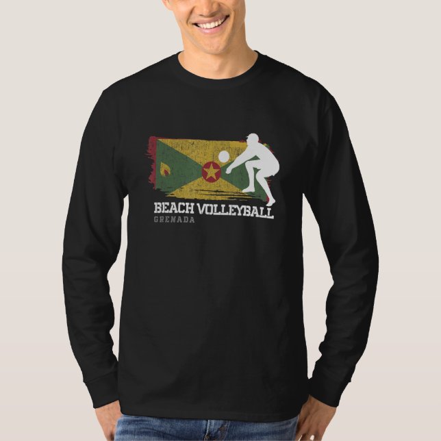Beach Volleyball Grenada Flagga Kärlek Volleyball  T Shirt (Framsida)
