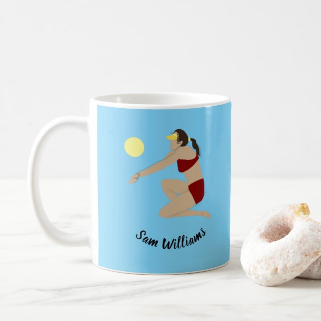 Beach Volleyball Kaffemugg (Med munk)