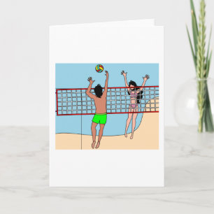 Beach volleyball på bussträningen kort