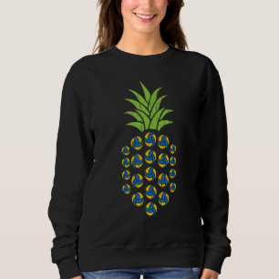 Beach Volleyball Pineapple Fruit Team Players Fläk T Shirt