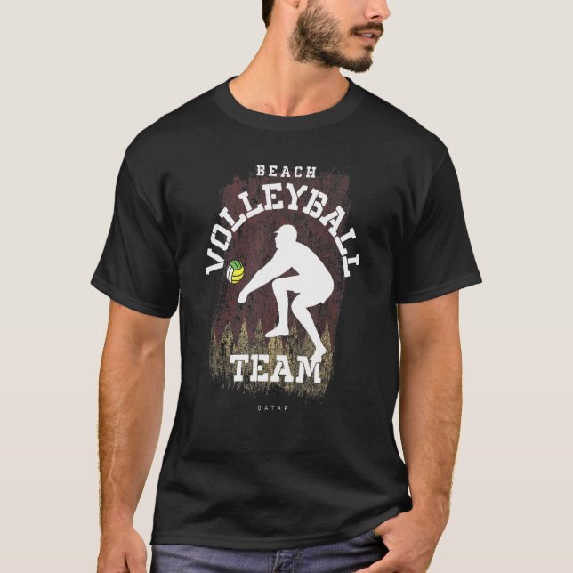 Beach Volleyball Qatar Kärlek Volleyball Player Fl T Shirt (Framsida)