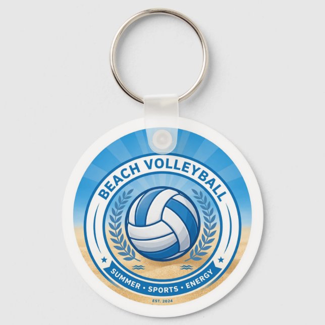 Beach Volleyball Summer Keychain Nyckelring (Framsida)