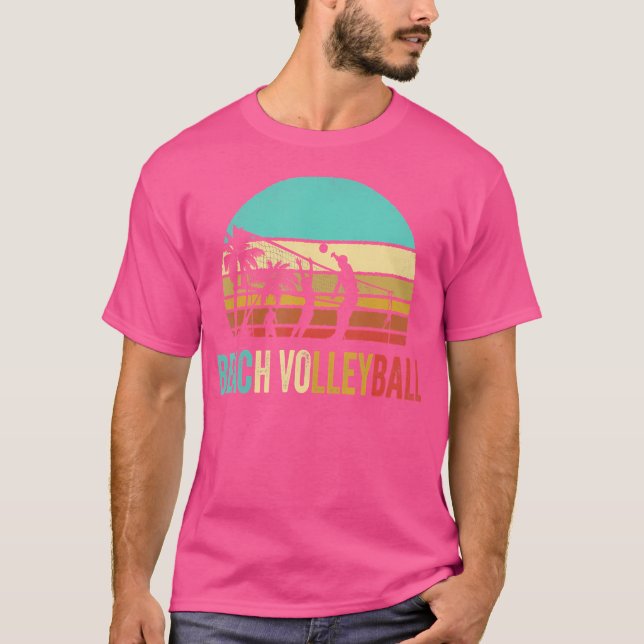 Beach Volleyball Sunset T Shirt (Framsida)