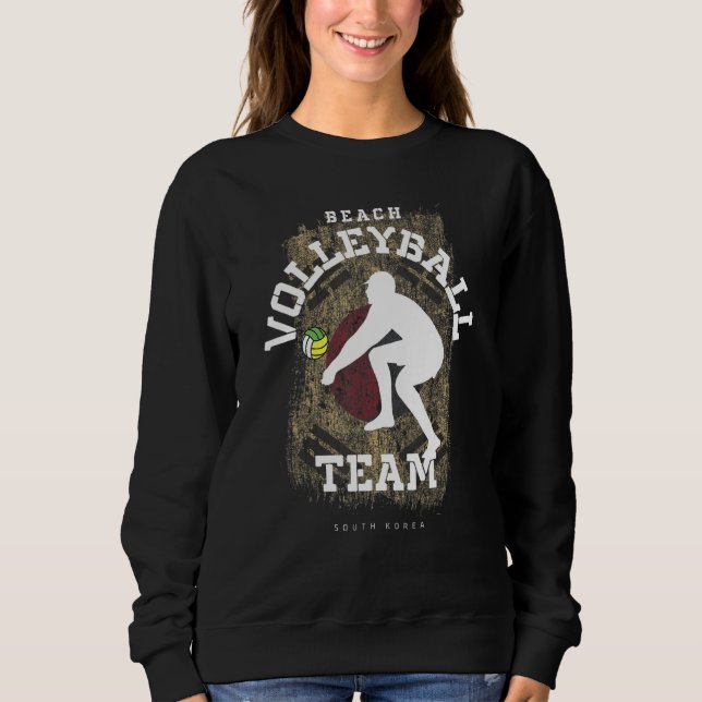Beach Volleyball Sydkorea Flagga Kärlek Volleyball T Shirt (Framsida)