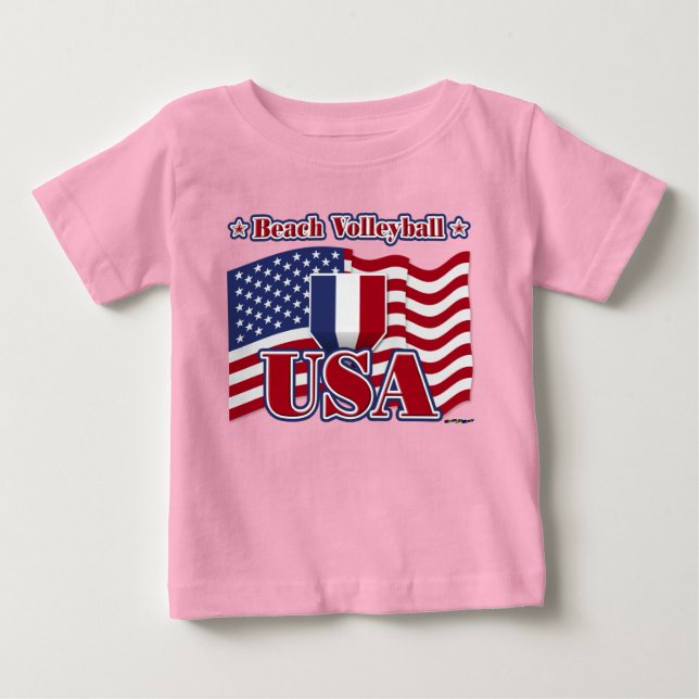 Beach Volleyball USA Tee Shirt (Framsida)