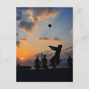 Beach Volleyball vid Sunset Vykort
