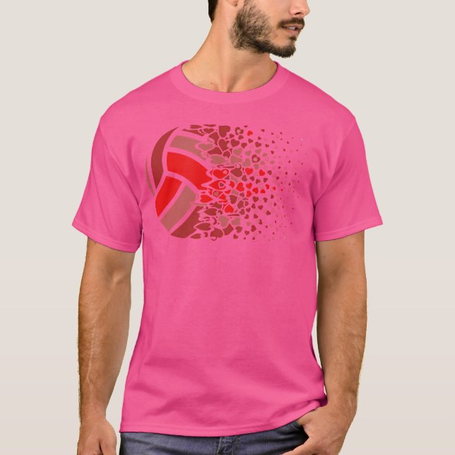 Beach Volleyball Volleyball Heart T Shirt (Framsida)