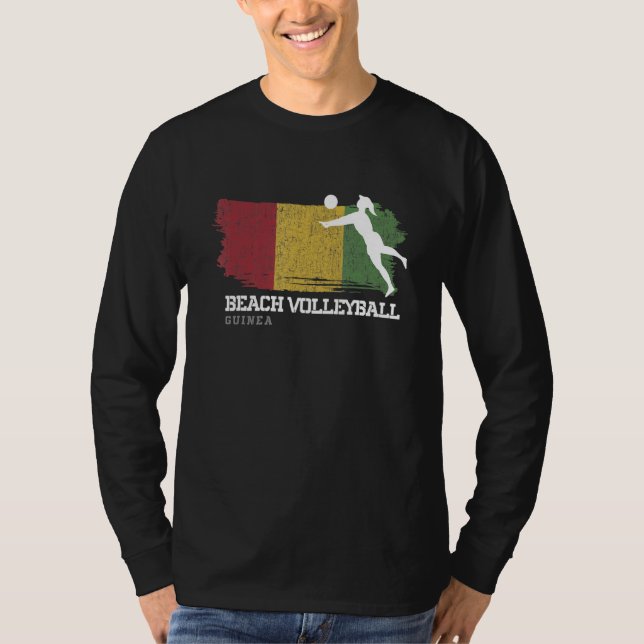 Beach Volleyball Womens Guinea Flagga Volleyball G T Shirt (Framsida)