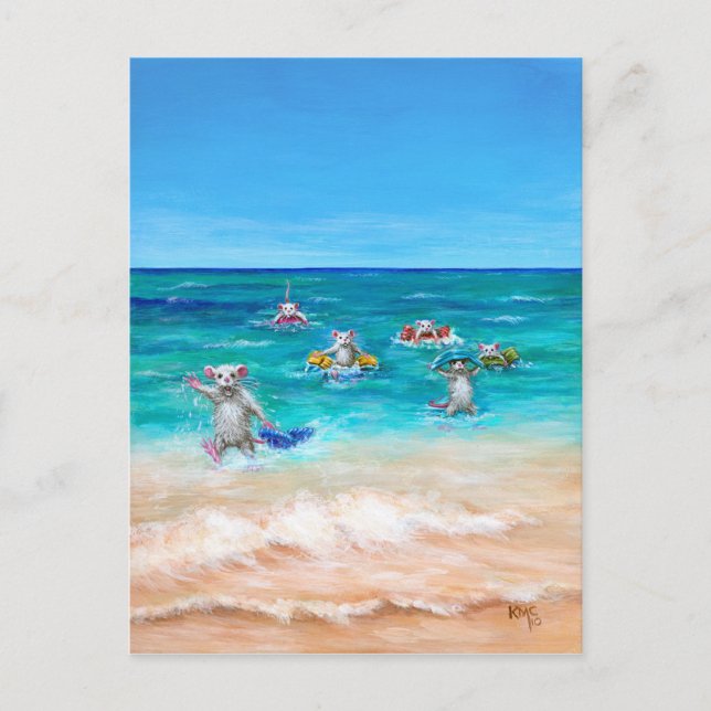 Beach-vykort Råtta Tävling Vykort (Framsida)