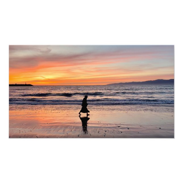 Beach Walk at Sunset Beach, CA Fototryck (Framsidan)