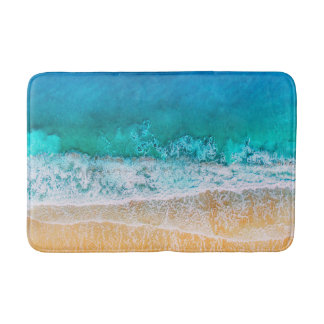 Beach Walk Ocean teal Vågar Vatten Breeze Badrumsmatta