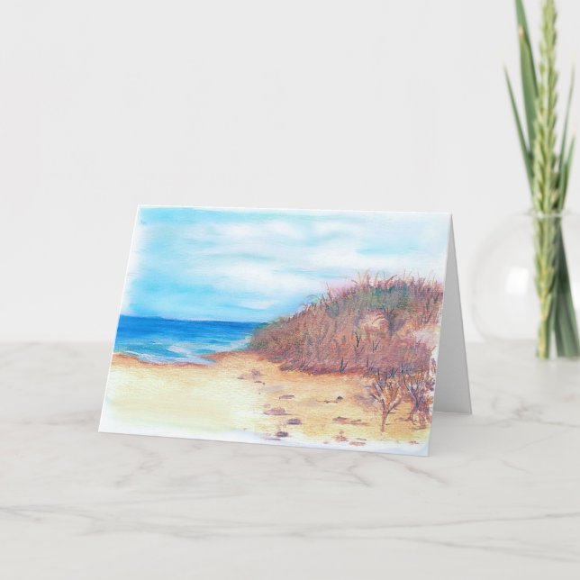 Beach Watercolor Birday Card Kort (Framsida)