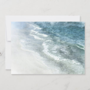 Beach Watercolor - Coastal Teal Mörk blått Vinkar Inbjudningar