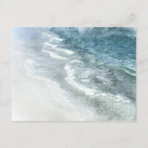 Beach Watercolor - Coastal Teal Mörk blått Vinkar Vykort