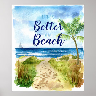 Beach Watercolor Life är bättre i Beach Poster