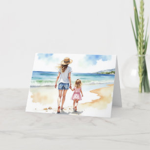 Beach Watercolor Mors dag-kort Tack Kort