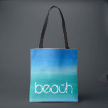 Beach Watercolor Ocean Blue-Grönt Tygkasse<br><div class="desc">Den här stranddesignen har tryckt text på en vattenfärgsblå havsblå bakgrund och grönt bakgrund. Klicka på knappen Anpassa om du vill ha alternativ för att ändra eller lägga till text! Det finns variationer i denna utformning, ytterligare färg och samordnade produkter i vår butik, zazzle.com/store/doodlelulu. Kontakta oss om du behöver den...</div>