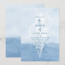 Beach Watercolor Seashell-bröllopsinbjudning