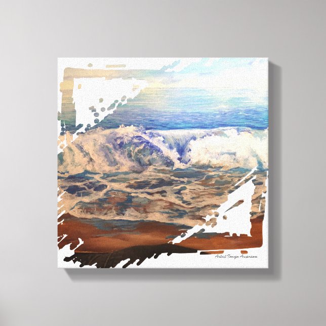 Beach Waves Blue  Canvastryck (Framsida)