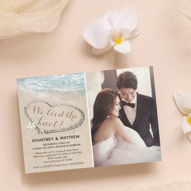 Beach We Elope | Knot Photo är bundet till oss Inbjudningar (Skapare uppladdad)