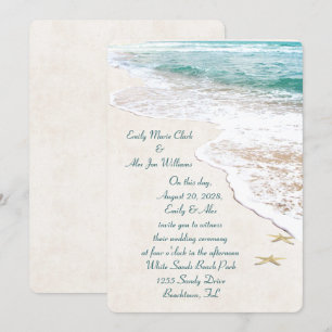 Beach Wedand Starfish Inbjudningar