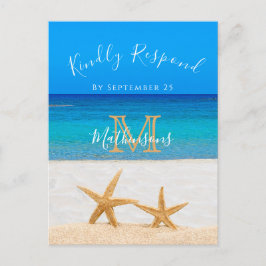 Beach Wedding 2 Starfish i Sand Vykort