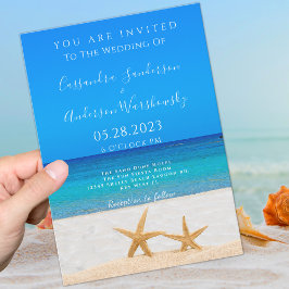 Beach Wedding 2 Starfish in Sand Inbjudningar