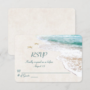 Beach Wedding and starfish OSA Inbjudningar