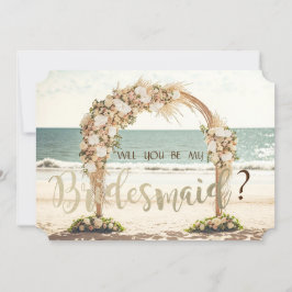 Beach Wedding Arbor Ro Bridesmaid Card Inbjudningar