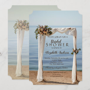 Beach Wedding Arch Blommigt Möhippa Inbjudningar