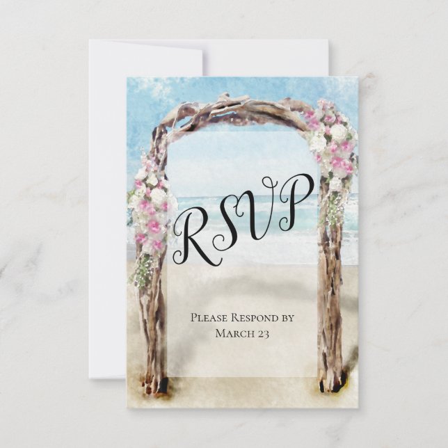 Beach Wedding Arch med Ro OSA Kort (Framsida)
