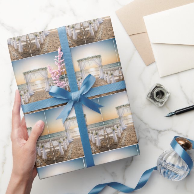 Beach Wedding Arch With Sunset Sky Presentpapper (Gifting)
