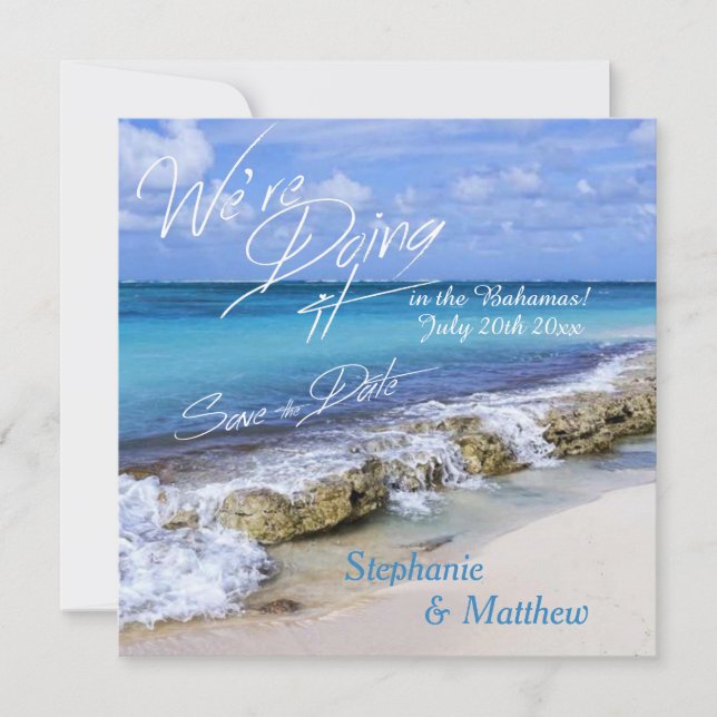Beach Wedding Bahamas Spara datumet (Framsida)