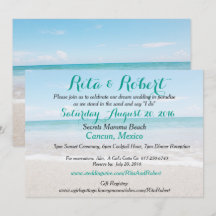 Beach Wedding bjudande - Ocean I Art on Back
