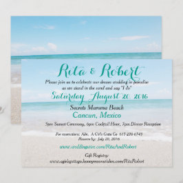 Beach Wedding bjudande - Ocean I Art on Back Inbjudningar