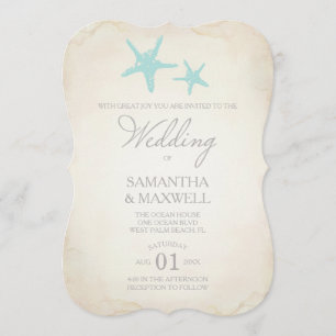 Beach Wedding bjudande - Starfish Inbjudningar
