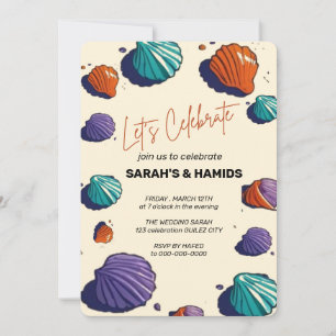 Beach Wedding bjudande/Watercolor Bröllop Inv. Inbjudningar