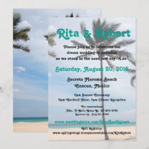 Beach Wedding bjudits in - Handflatan Träd I Art o