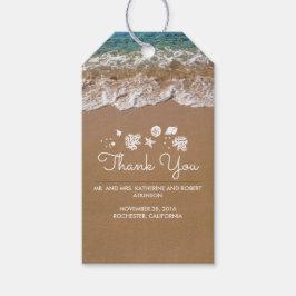 Beach Wedding Blue Sea och Sand Tropical Presentetikett