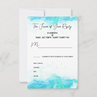 Beach Wedding Blue Vågar Meal Choice OSA kort