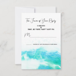 Beach Wedding Blue Vågar OSA Responcard