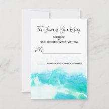 Beach Wedding Blue Vågar OSA Responcard
