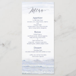 Beach Wedding, Blue White Watercolor Bröllop Program