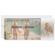 Beach Wedding Boarding Pass Romantic Beach 